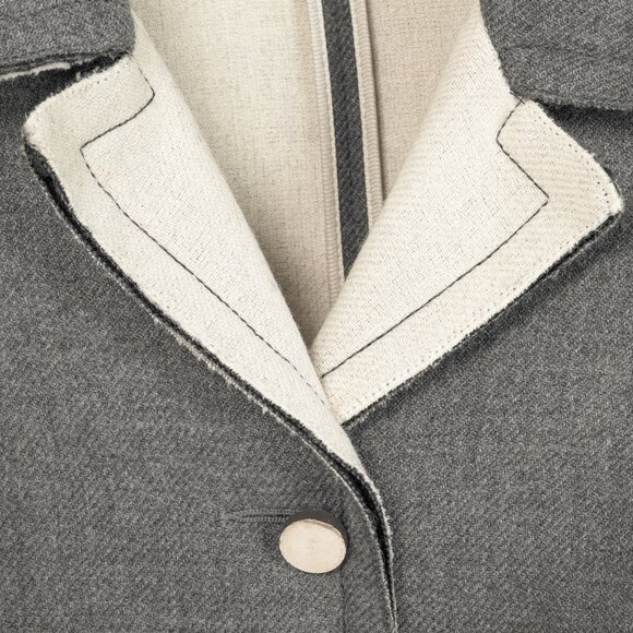 Prada Grey Wool Raw-Edge Tailored Jacket - Picture 7 of 10